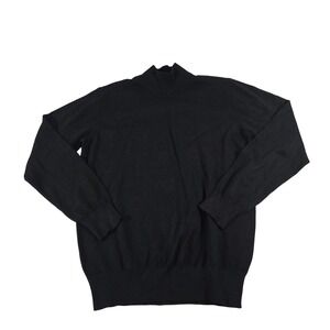 Dan‎ John Mens Mock Neck Sweater XL Black Italian Knit Roma I20M28-1401-ART/NERO